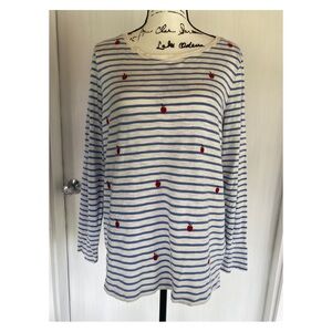 TALBOTS long sleeve embroidered t-shirt
